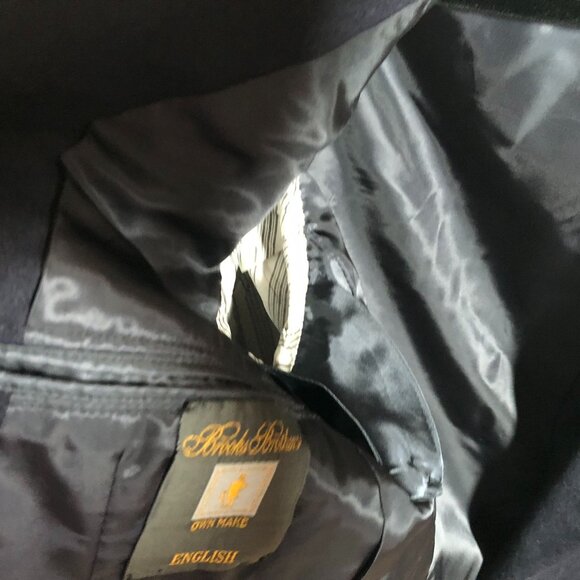 Vintage Brooks Brothers Mens Blazer Jacket 42R Golden Fleece Navy Windowpane - Picture 13 of 16